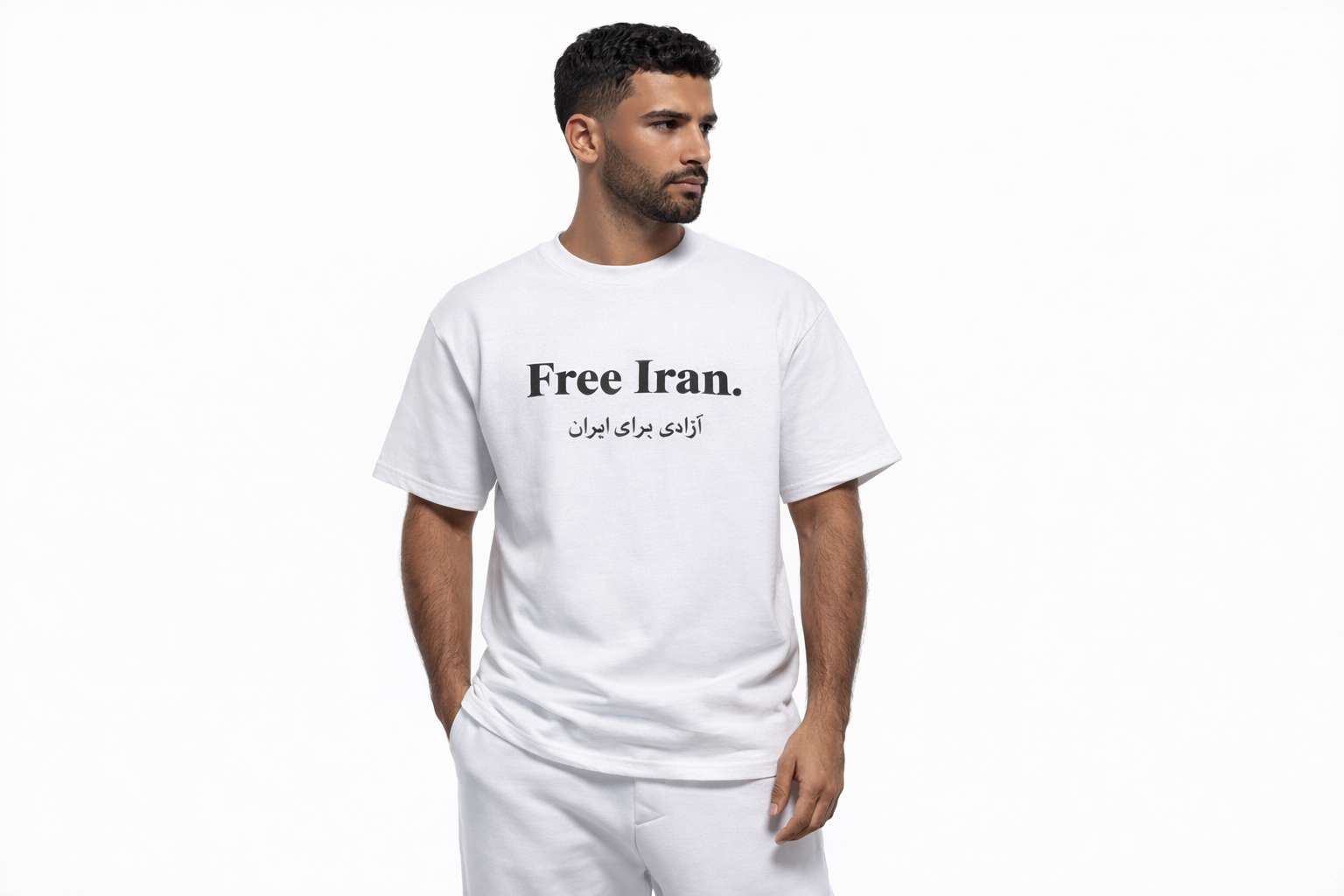 Free Iran – Freedom Statement T-Shirt - Weiß - Farbig