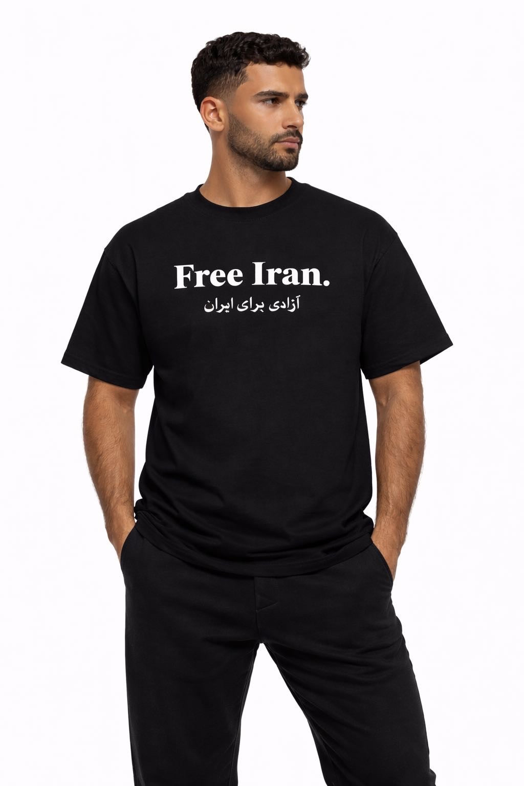 Free Iran – Freedom Statement T-Shirt - Schwarz - Weiß