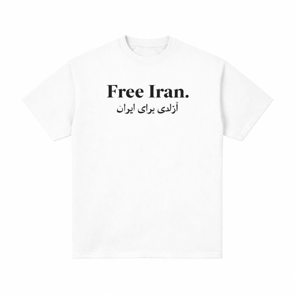 Free Iran – Freedom Statement T-Shirt - Weiß - Schwarz